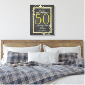 Gold Gem en Glitter 50th Golden Wedding Canvas Afdruk (Insitu (Slaapkamer))