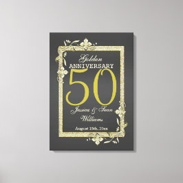 Gold Gem en Glitter 50th Golden Wedding Canvas Afdruk