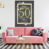 Gold Gem en Glitter 50th Golden Wedding Canvas Afdruk (Insitu (Woonkamer))