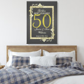 Gold Gem en Glitter 50th Golden Wedding Canvas Afdruk (Insitu (Slaapkamer))