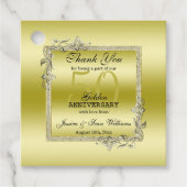 Gold Gem en Glitter 50th Golden Wedding Jubileum Bedankjes Labels (Voorkant)