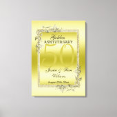Gold Gem en Glitter 50th Golden Wedding Jubileum Canvas Afdruk (Voorkant)