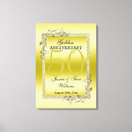Gold Gem en Glitter 50th Golden Wedding Jubileum Canvas Afdruk