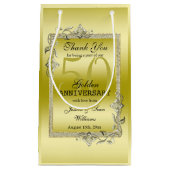 Gold Gem en Glitter 50th Golden Wedding Jubileum Klein Cadeauzakje (Voorkant)