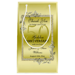 Gold Gem en Glitter 50th Golden Wedding Jubileum Klein Cadeauzakje