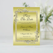 Gold Gem en Glitter 50th Golden Wedding Jubileum Save The Date (Staand voorkant)