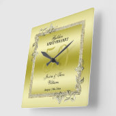 Gold Gem en Glitter 50th Golden Wedding Jubileum Vierkante Klok (Hoek)