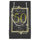 Gold Gem en Glitter 50th Golden Wedding Klein Cadeauzakje (Voorkant)
