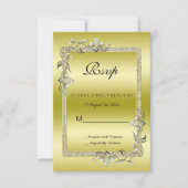 Gold Gem en Glitter 50th Golden Wedding RSVP (Voorkant)