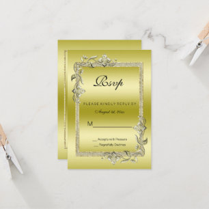 Gold Gem en Glitter 50th Golden Wedding RSVP