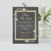 Gold Gem en Glitter 50th Golden Wedding Save The Date (Staand voorkant)