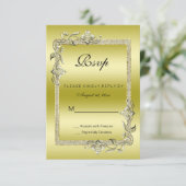 Gold Gem & Glitter 50e Golden Birthday Party RSVP (Staand voorkant)