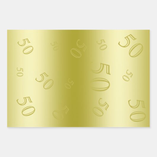 Gold Gem & Glitter 50th Birthday Party Inpakpapier Vel (Voorkant 2)