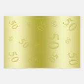 Gold Gem & Glitter 50th Birthday Party Inpakpapier Vel (Voorkant 3)