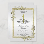 Gold Gem, Glitter en Platinum 1ste bruiloft Kaart (Voorkant / Achterkant)