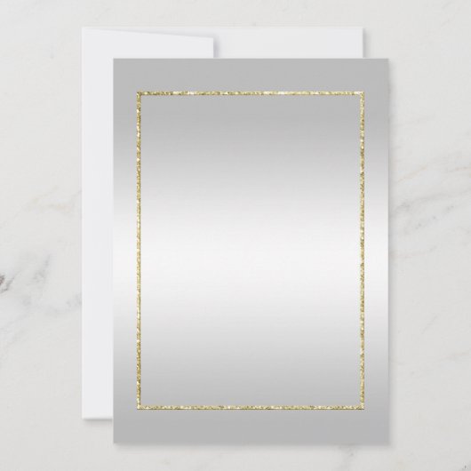 Gold Gem, Glitter en Silver 1st Wedding Kaart (Achterkant)