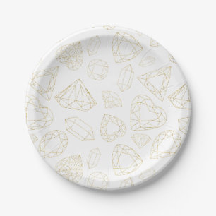Gold Gem Pattern Glam Verjaardagsfeest Borden Papieren Bordje
