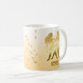Gold Gemini Astrology Horoscope Zodiac Sign Koffiemok (Voorkant rechts)