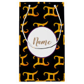 Gold Gemini Astrology Sign Aangepast Klein Cadeauzakje (Achterkant)