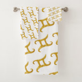 Gold Gemini Astrology Sign Bad Handdoek (Insitu)