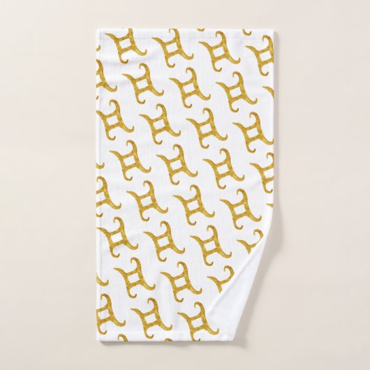 Gold Gemini Astrology Sign Bad Handdoek (Handdoek)