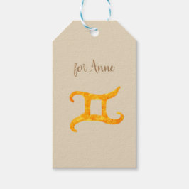 Gold Gemini Astrology Sign Cadeaulabel