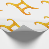 Gold Gemini Astrology Sign Cadeaupapier (Hoek)