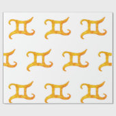 Gold Gemini Astrology Sign Cadeaupapier (Vlak)