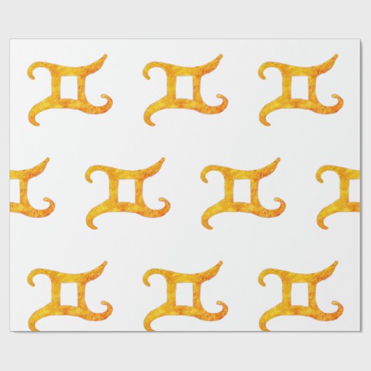 Gold Gemini Astrology Sign Cadeaupapier (Vlak)