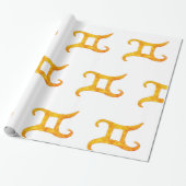 Gold Gemini Astrology Sign Cadeaupapier (Uitgerold)