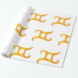 Gold Gemini Astrology Sign Cadeaupapier
