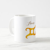 Gold Gemini Astrology Sign Koffiemok (Voorkant links)