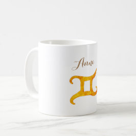 Gold Gemini Astrology Sign Koffiemok