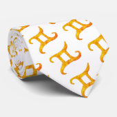 Gold Gemini Astrology Sign Stropdas (Opgerold)