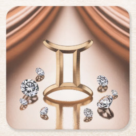 Gold Gemini Glyph Copper Onderzetter Set