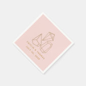 Gold Gemstenen Blush Pink Wedding Custom Napkins Servet (Hoek)