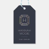 Gold Gemstone Monogram Logo | Joodse Labels Cadeaulabel (Voorkant)