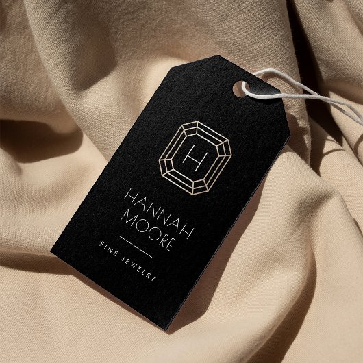 Gold Gemstone Monogram Logo | Joodse Labels Cadeaulabel