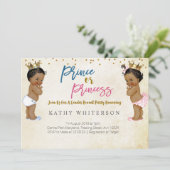 Gold gender reveal Uitnodiging (Staand voorkant)