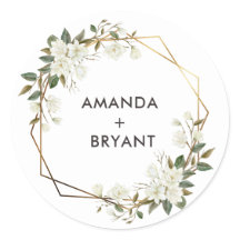 Gold Geo Lijst Magnolia Flower Sticker