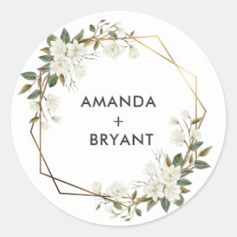 Gold Geo Lijst Magnolia Flower Sticker