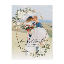 Gold Geo Lijst Magnolia foto bruiloft dank u