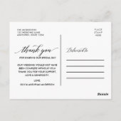 Gold Geo Lijst Peach Photo Wedding Dank u Briefkaart (Achterkant)