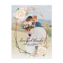 Gold Geo Lijst Peach Photo Wedding Dank u