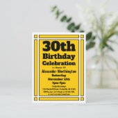 Gold Geometric 30th Birthday Invite Briefkaart (Staand voorkant)