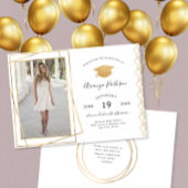 Gold Geometric afstuderen Invitation Kaart
