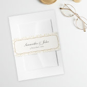 Gold Geometric Arch and Ivory Modern Wedding Uitnodigingen Wikkel