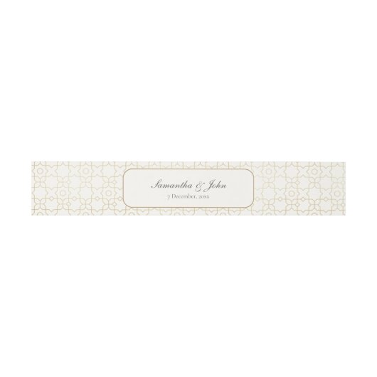 Gold Geometric Arch and Ivory Modern Wedding Uitnodigingen Wikkel (Vlak)