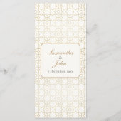 Gold Geometric Arch Art Deco Inspired Wedding Menu (Achterkant)