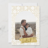 Gold Geometric Arch Photo Save the Date Cards Kaart (Achterkant)